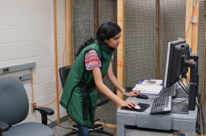 Here is Radha learning x-ray capture at the Brown C-arms lab.